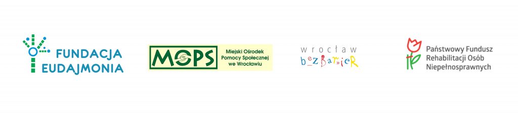 logotypy MOPS, PFRON, Wrocław